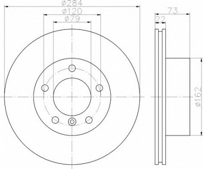 HELLA PAGID 8dd355111221 -  Тормозной диск